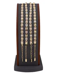 NEW ELEGANT THREE COLORS BRACELET 8-INCH GOLD-PLATED  FOR ADULTS