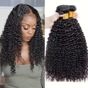 2025 NEW Fashion Jerry Curly Human Hair Weave Extensions for Women, Unprocessed Virgin Hair Bundles, No Tangle No Shed, Soft and Thick, Can Be Curled and Straightened, Natural Look, Suitable for All - 1 Piece