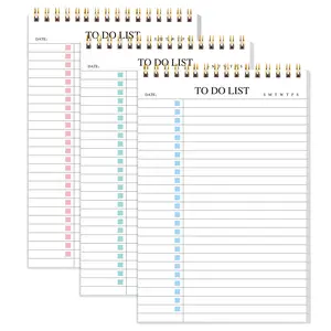 To Do List Notepad 3 Pack, Undated Daily Planner Notepad With To Do List Notebook Checklist Planner Spiral Waterproof Notepad for Office Supplies, School Planner, 52 Sheets/Pack, 5.5"*8.3" A5 Size