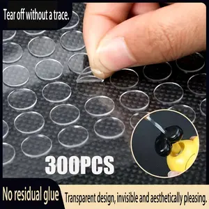 300pcs Dual-Sided Adhesive Dots, Transparent Round Stickers for Handmade Crafts, DIY Art Supplies, 0.39 Inch/1 Centimeter