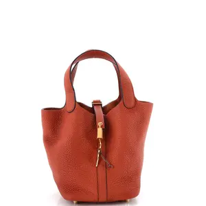 Pre-owned HERMÈS material Bucket Bags Hermes Picotin Lock Bag Clemence PM by Rebag