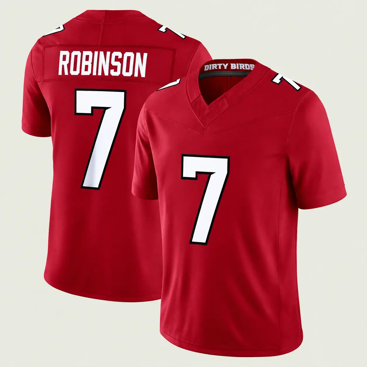 Unisex Football Jersey Robinson 7 Custom Any Player Name Number Red Black White Fan Top