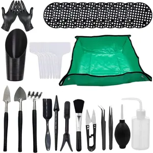 35PCS Mini Succulent Tools Set, 19.7" Thickened Repotting Mat & Plant Tag, Hand Transplanting Miniature Planting Indoor Fairy Care, Potting, Cactus, Houseplant Tool Kit