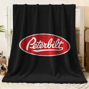 Peterbilt Logo Printed Flannel Blanket - Soft & Cozy Fleece Throw for Bed, Couch, Travel