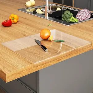 Acrylic Cutting Board with Counter Lip, Anti-Slip 16 x 12.5 Inches Clear  Perfect for Cutting Bread Meat and Vegetables Ideal Choice for Kitchen