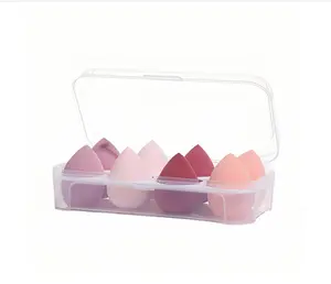 8pcs Makeup Sponges Set - Latex-Free, Blending Beauty Sponge for Liquid, Cream & Powder, Soft Non-Absorbent, Multi-Size with Case，Multi-Shape for Liquid and Powder (Pink)
