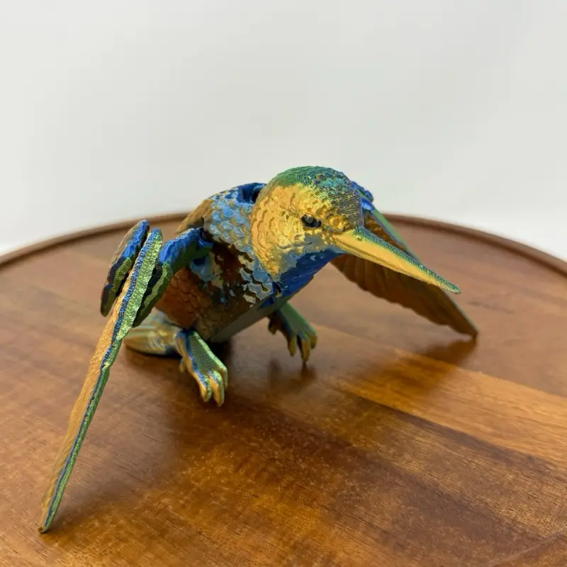 3D printed Articulating Hummingbird Figure Decor Gift Figurine