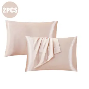 2-Piece Satin Pillowcases for Hair & Skin, Realistic Silk-Like Fabric, Envelope Closure, Soft and Smooth, Silky Satin Bedding, No Includes Pillows