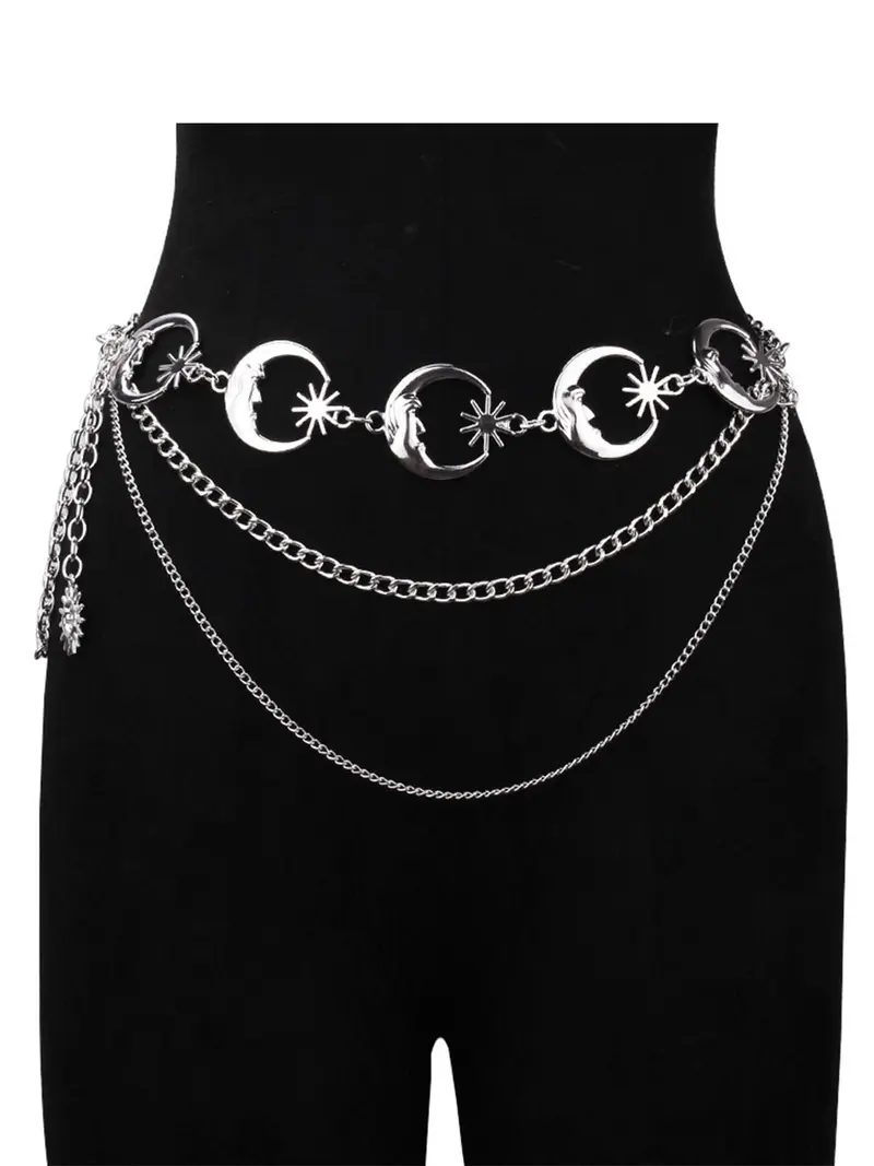 Gold and Black Metal Chain Camila Rose Charm Waist Belt Chain Belt Flower One Size Belts for Women for sale | eBay main image 4