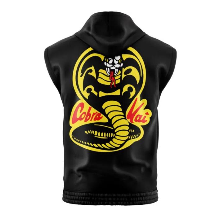 Cobra Kai Sleeveless Hoodies, Cobra Kai Anime Graphic Sleeveless Sweatshirt Hoodies