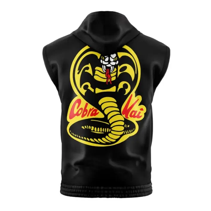 Cobra Kai Sleeveless Hoodies, Cobra Kai Anime Graphic Sleeveless Sweatshirt Hoodies