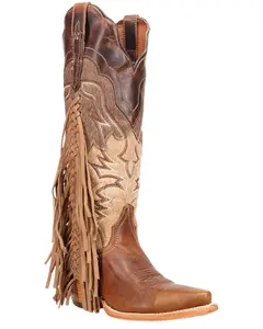 Dan Post Women's Dayla Fringe Tall Western Boot Snip Toe - Dp7059