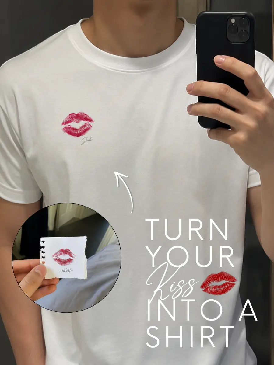 Personalized Kiss Signature T-Shirt | Custom Couple Shirt Gift