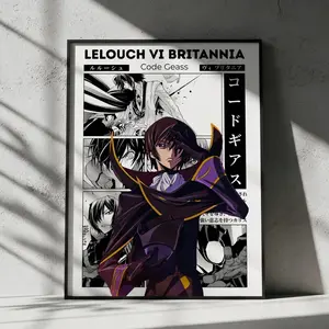 Code Geass Lelouch Vi Britannia Anime Poster, Manga Wall Artwork Prints, Home Decor Gift
