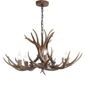 JONATHAN Y Eldora Farmhouse Adjustable Resin Antler LED Chandelier; for Living Room,Bedroom, Kitchen, Office