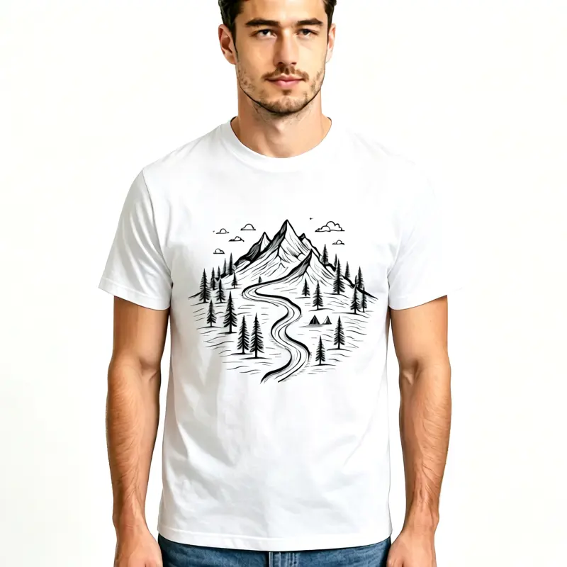 Retro Outdoor Adventure T-Shirt, Vintage Mountain Hiking Graphic Tee, Classic Forest Camping Shirt, Distressed Nature Explorer Design, Gift for Outdoor Enthusiasts