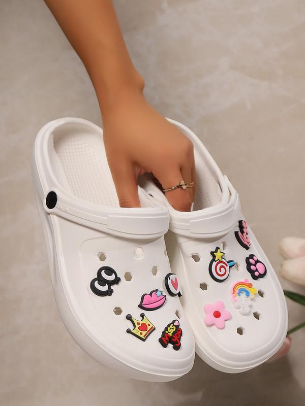 Cute DIY Cartoon Beach Clogs for Women, Summer Thick Sole Outdoor Slip-On Shoes, Versatile Sports Clogs for Daily Wear, Soft Cushioned Slippers Cute DIY Cartoon Beach Clogs for Women, Summer Thick Sole Outdoor Slip-On Shoes, Versatile Sports Clogs for Daily Wear, Soft Cushioned Slippers