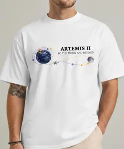 Artemis II To The Moon And Beyond T-Shirts, Artemis II 2026 Back to the Moon T-Shirt - Retro Manned Lunar Mission Shirt for Science Fans