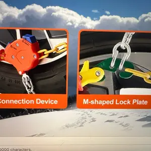 VEVOR Auto Tightening Snow Chains Diamond Mesh Anti-slip Traction Wheel Chain with M-shaped Lock Plate & Connection Device