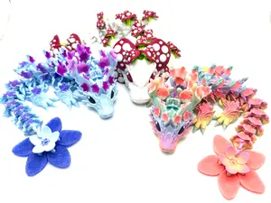 Hixtown3D Baby Dragons 3d printed multicolored articulating statue and figurines