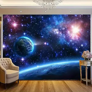 [Easy Installation] Cosmic for galaxy Tapestry - Starry Sky & Planets Wall Hanging, Vibrant Space-Themed Decor for Living Room, Bedroom, Office, Party Backdrop, Ceiling Suspension, Easy Install, Polyester, No Power Needed, Living Room Decor |       Cosmic