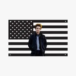 Edward Cullen Black US Flag – Twilight Wall Flag, Vampire Room Decor, Dark Bedroom Wall Hanging