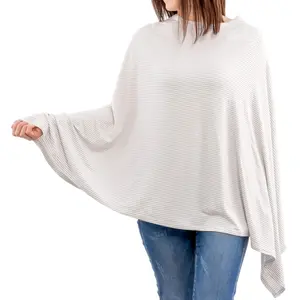 Nursing Cover for Breastfeeding, Soft & Breathable Nursing Poncho, Neck Insert for Hands-Free View, Machine Washable & Dryer Safe Feeding Cover Up