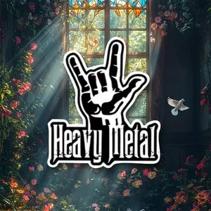 Heavy Metal Sticker Pack Skull Metal Until Death Devil Horns Music Band Logo 3pc, Punk Rock Decals, Gothic Style Accessories