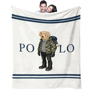 Bear Pattern Blanket, Daily Holiday Birthday Gift For Kids And Adults, Soft, Warm And Lightweight Plush Blanket, Suitable For Bed, Sofa, Car, Room Decoration