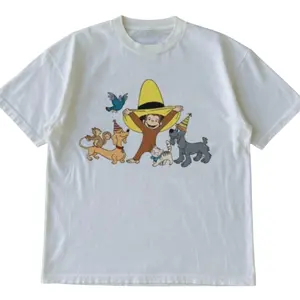 Curious George Shirt | Curious George Family Birthday Shirt, Curious George Matching Birthday Party Shirt, Birthday Boy Shirt - Vintage Graphic Tee – Menswear & Womenswear – Streetwear Tops – Casual Cotton Crewneck Shortsleeve T-shirt