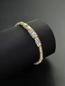 1PC ICED CHICS hip-hop bone joint bracelet, versatile snake bone chain, copper inlaid synthetic zircon material, stable for daily wear, Stackable Bracelets, Premium Bracelet