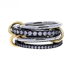 Zircon stackable rings, stackable four-ring rings for women, fashionable diamond rings