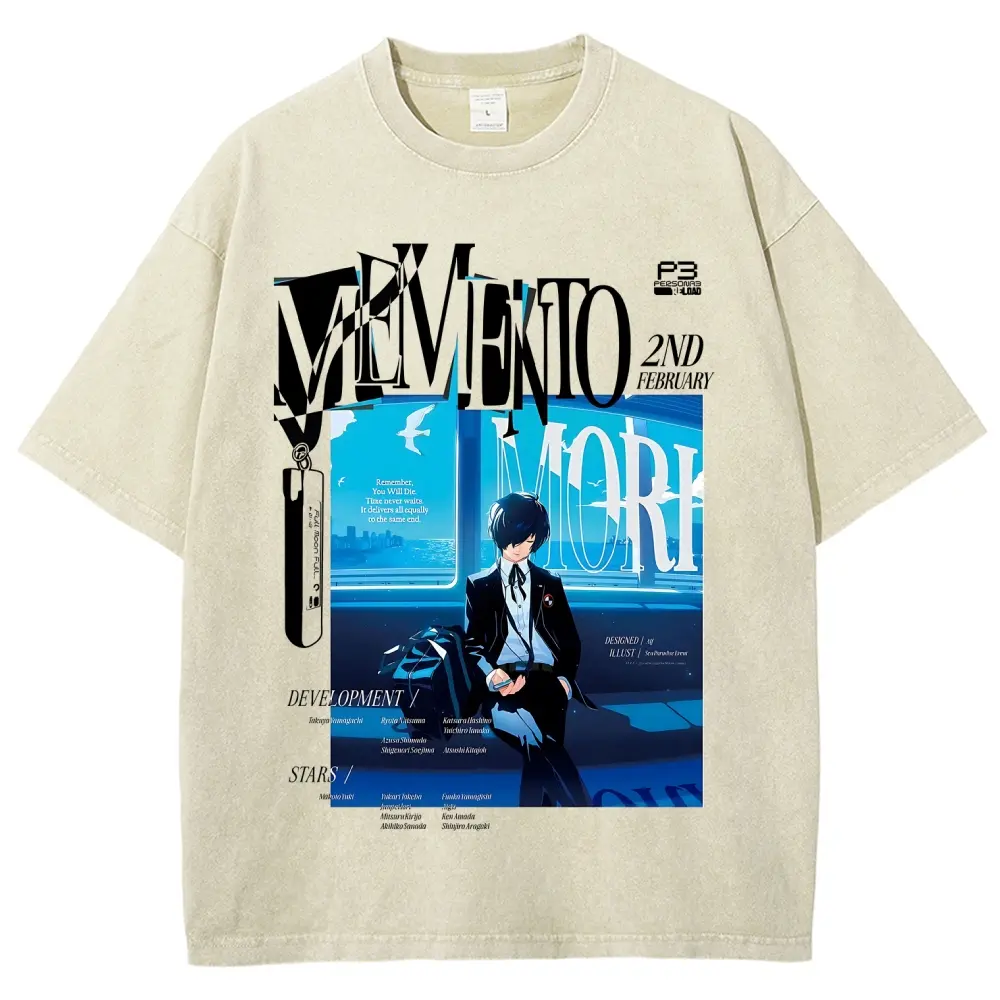 Persona 5 Vintage 90s Graphic Tee for Men, Oversized Streetwear Top, Funny Design, Ideal for Vacation Outfits
