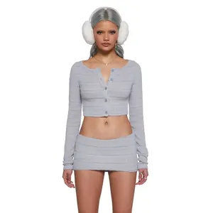 Snowfall Stunner Skort Set - Gray