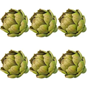 6Pcs Large Green Faux Artichokes for Decoration,Artificial Artichokes Decor for Decoration Bowls,Faux Vegetables and Fruit for Kitchen,Party,Home,Table Decorations