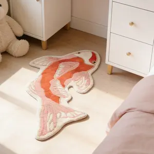 Modern Gradient Koi Fish Carpet, Living Room Bedroom Fluffy Area Rug, Washable Easy Clean Plush Mat, Home Decor for Sofa Coffee Table Hotel Office Closet