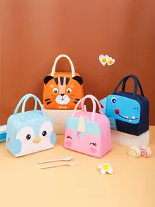 Cartoon 3D Lunch Bag, Cute Insulated Handbag, Student Bento Box, Portable Lunch Pouch, Adorable Meal Container, Easy Carry Design
