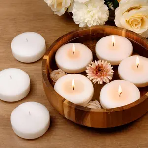White Floating Candles 3-Inch - 12 Pack Water Floating Candle Long Burning Candle Set Unscented Candles Floating for Centerpieces Wedding Dinner Thanksgiving Party Home Decor