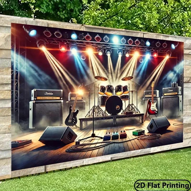 Stage Spotlight Backdrop Tapestry Wall Hanging Photography Background Concert Performance Banner for Birthday Music Party Studio Event Celebration Home Decor Polyester Fabric