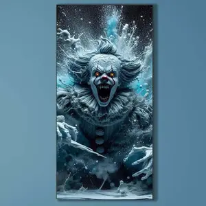 5D DIY Full Drill Round Diamond Painting - Diamond Art Kit Creepy Clown Mosaic, Canvas - DIY Decorative Painting, Home Wall Decor, Suitable for Halloween, Christmas, Birthday, and Anniversary Gifts, Diamond Painting Kits