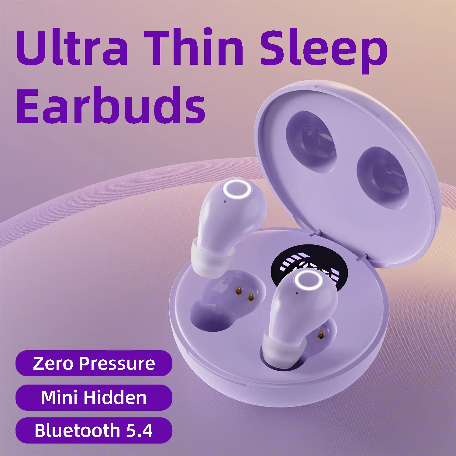 Sidesleeper dedicated mini noise isolation sleep earbuds with lightweight tiny frame, ultra-thin construction eliminates uncomfortable pressure while resting on side and achieves soft pain-free long wear day & night