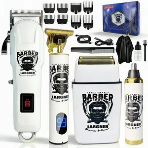 Professional Barber Shaver Set, Hair Clippers for Men, Cordless Beard Trimmer & Electric Razor Shavers for Men, Rechargeable Set Barber Hair Cutting Kit Men's Grooming Kit