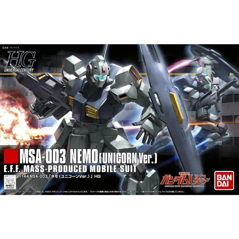 Bandai HGUC Gundam MSA-003 Nemo (Unicorn Ver.) HG 1/144 Scale Model Kit