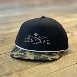 Clean PGS Black Old School Camo Bill Rope Hat