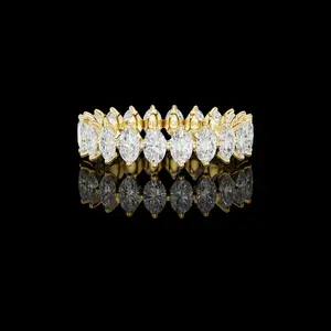 5.00 TCW Elegant Leaf Inspired Luxury Marquise Cut Lab Diamond Full Eternity Band