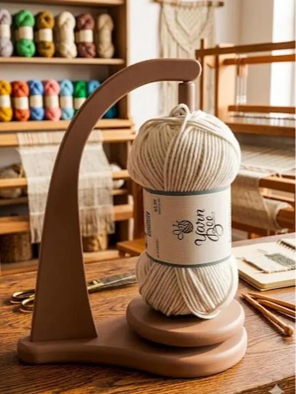 Lune Magnetic Yarn Spinner - 3D Polymer Print Winder, Minimalist Seamless Design, Smooth Rotation, Steady & Secure Flow, Magnetic Function, Effortless Assembly, No Battery Needed, Yarn Management Tool for Knitting Supplies, Yarn Flow