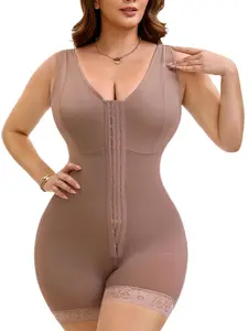 1 Count Women's Solid Color Tummy Control Butt Lifter High Compression Full Body Shapewear, Fajas, Colombian Shapewear, Bodysuit with Zipper Crotch Hooks, Breathable Comfort Body Shaper, Suitable for Daily Wear & Parties