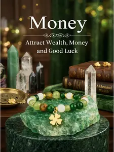 1pc Lucky Money Attraction Bracelet with Green Aventurine & Agate Beads | Wealth & Protection Crystal Bracelet | Fashion Stretch Beaded Jewelry Gift for Women