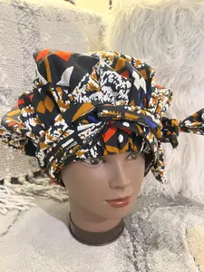 African Ankara Decorative Bonnets Satin Lined Scrub Hat with Buttons Size Option for Hair Protection and Cultural Expression Vibrant Stylish Headpieces