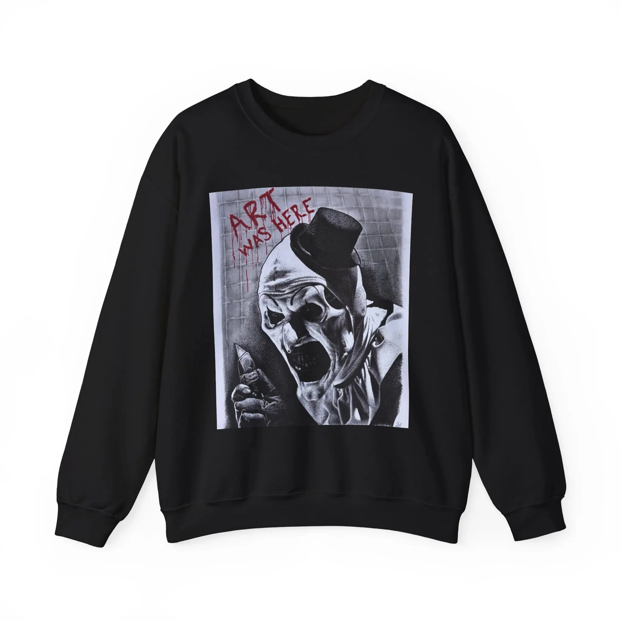 Terrifier Art the Clown Crewneck Sweatshirt | Horror Art Graphic Original Artwork Fashion